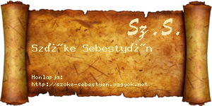 Szőke Sebestyén névjegykártya